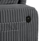 Dark Gray 3 Piece Set Comfy Sofa Couch 3-Seater & Loveseat Sofa with Storage Ottoman for Living Room with USB, Side Pockets, Pillows included-Parc Decor