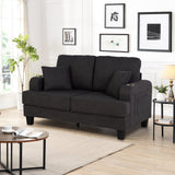 Dark Gray 3-Piece Sofa Set with Storage Ottoman & USB Charging-Parc Decor