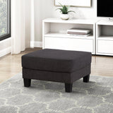 Dark Gray 3-Piece Sofa Set with Storage Ottoman & USB Charging-Parc Decor