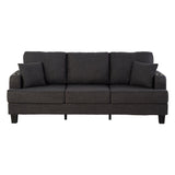Dark Gray 3-Piece Sofa Set with Storage Ottoman & USB Charging-Parc Decor