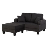 Dark Gray 3-Piece Sofa Set with Storage Ottoman & USB Charging-Parc Decor