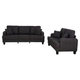 Dark Gray 3-Piece Sofa Set with Storage Ottoman & USB Charging-Parc Decor