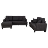 Dark Gray 3-Piece Sofa Set with Storage Ottoman & USB Charging-Parc Decor