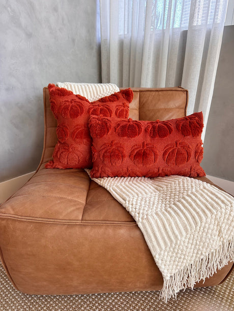 Dark Rust Pumpkin Lumbar Pillow Cover-Parc Decor