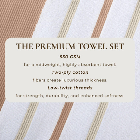 Decorative Cotton Stripe Bath Towel Set – Noelle Collection-Parc Decor