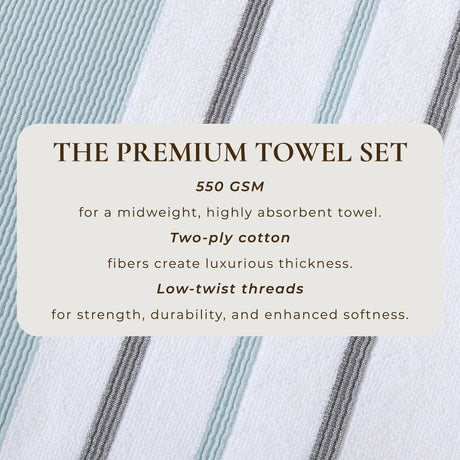 Decorative Cotton Stripe Bath Towel Set – Noelle Collection-Parc Decor