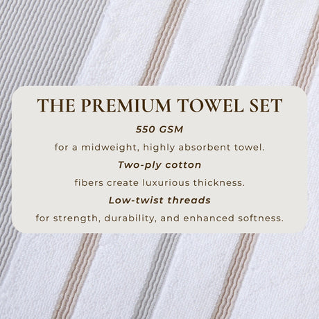 Decorative Cotton Stripe Bath Towel Set – Noelle Collection-Parc Decor