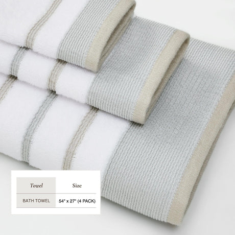 Decorative Cotton Stripe Bath Towel Set – Noelle Collection-Parc Decor