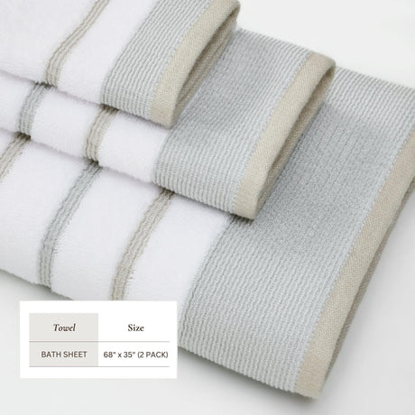 Decorative Cotton Stripe Bath Towel Set – Noelle Collection-Parc Decor