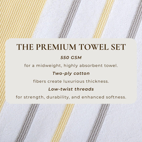 Decorative Cotton Stripe Bath Towel Set – Noelle Collection-Parc Decor