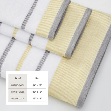 Decorative Cotton Stripe Bath Towel Set – Noelle Collection-Parc Decor