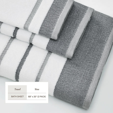 Decorative Cotton Stripe Bath Towel Set – Noelle Collection-Parc Decor