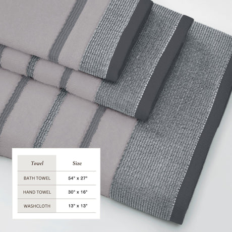 Decorative Cotton Stripe Bath Towel Set – Noelle Collection-Parc Decor