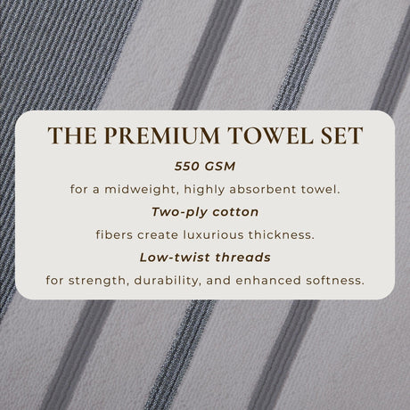 Decorative Cotton Stripe Bath Towel Set – Noelle Collection-Parc Decor