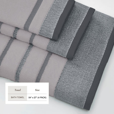 Decorative Cotton Stripe Bath Towel Set – Noelle Collection-Parc Decor