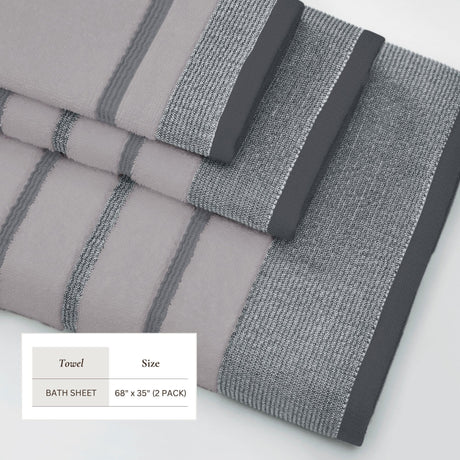 Decorative Cotton Stripe Bath Towel Set – Noelle Collection-Parc Decor