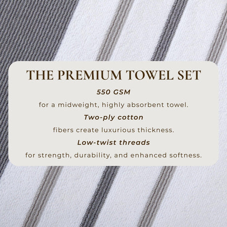 Decorative Cotton Stripe Bath Towel Set – Noelle Collection-Parc Decor