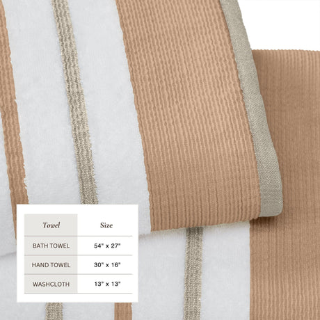 Decorative Cotton Stripe Bath Towel Set – Noelle Collection-Parc Decor