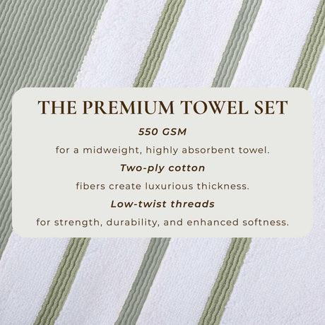 Decorative Cotton Stripe Bath Towel Set – Noelle Collection-Parc Decor