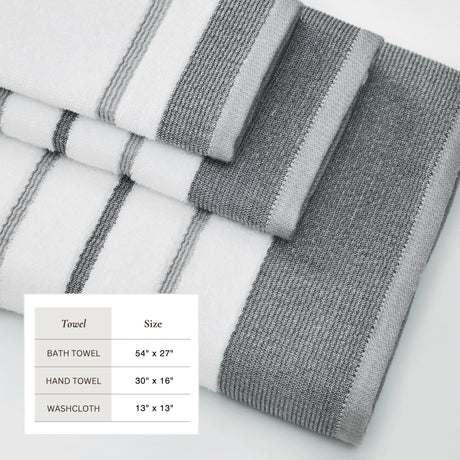 Decorative Cotton Stripe Bath Towel Set – Noelle Collection-Parc Decor