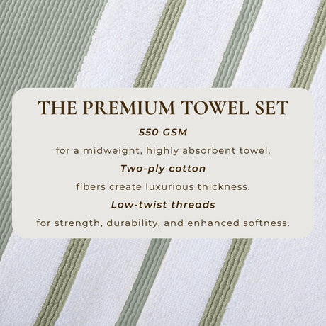 Decorative Cotton Stripe Bath Towel Set – Noelle Collection-Parc Decor