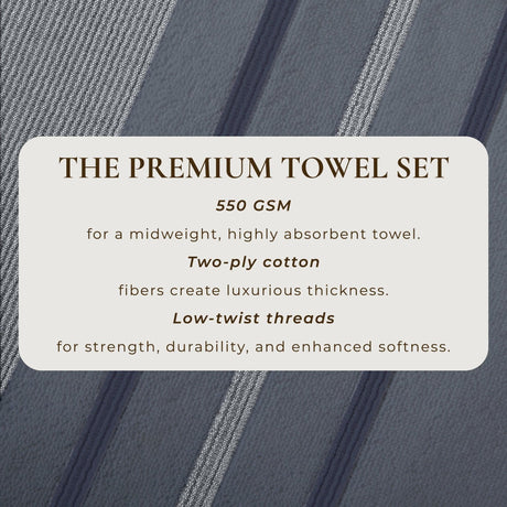 Decorative Cotton Stripe Bath Towel Set – Noelle Collection-Parc Decor