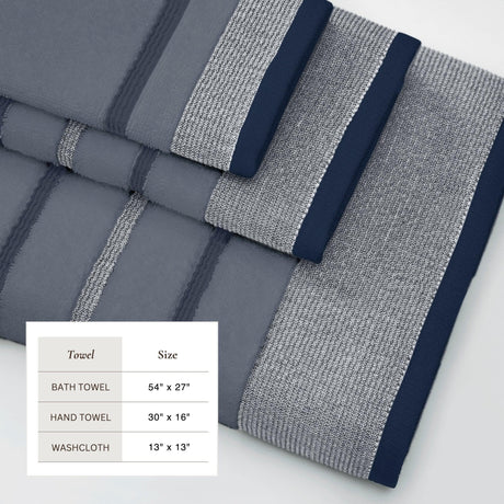 Decorative Cotton Stripe Bath Towel Set – Noelle Collection-Parc Decor