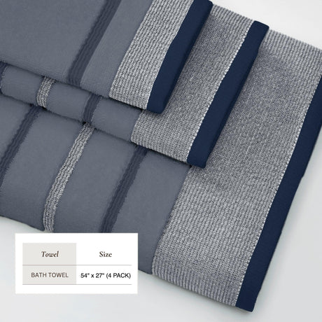 Decorative Cotton Stripe Bath Towel Set – Noelle Collection-Parc Decor