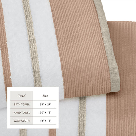 Decorative Cotton Stripe Bath Towel Set – Noelle Collection-Parc Decor