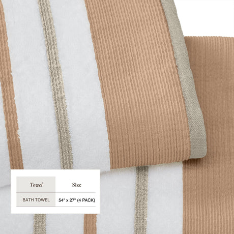 Decorative Cotton Stripe Bath Towel Set – Noelle Collection-Parc Decor