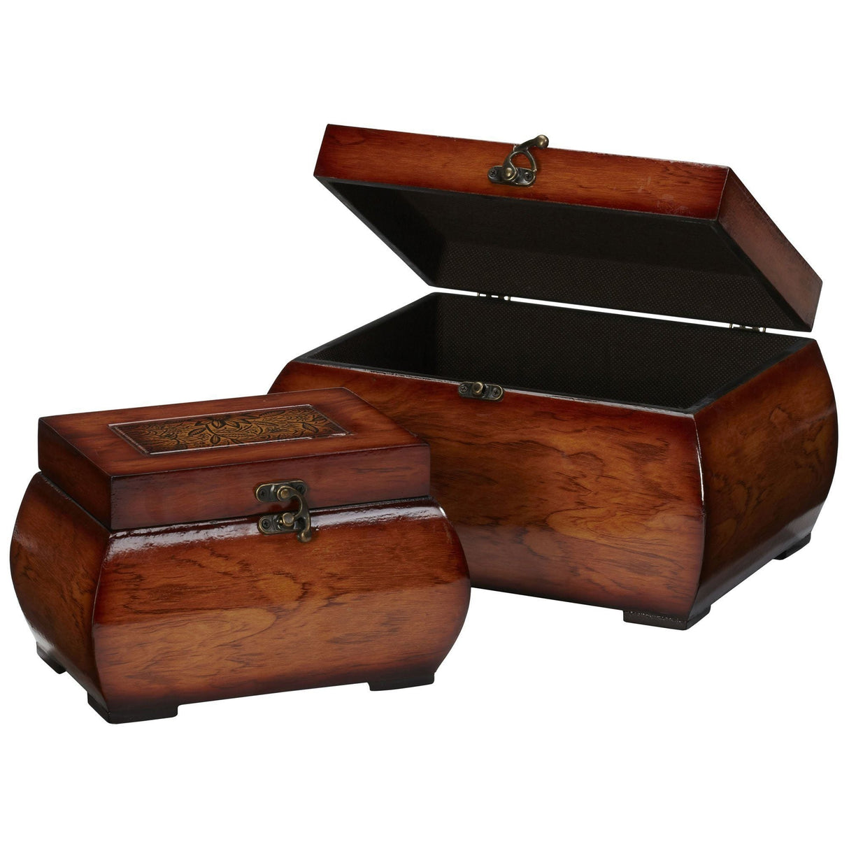 Decorative Lacquered Wood Chests (Set of 2)-Parc Decor