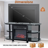 Decorative Modern 48" TV Stand with 18" Insert Electric Fireplace-Parc Decor
