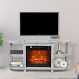Decorative Modern 48" TV Stand with 18" Insert Electric Fireplace-Parc Decor
