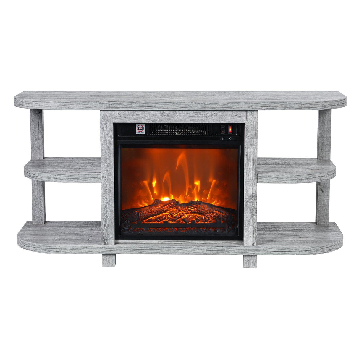 Decorative Modern 48" TV Stand with 18" Insert Electric Fireplace-Parc Decor