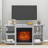 Decorative Modern 48" TV Stand with 18" Insert Electric Fireplace-Parc Decor