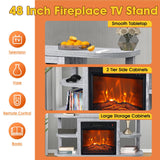 Decorative Modern 48" TV Stand with 18" Insert Electric Fireplace-Parc Decor