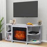 Decorative Modern 48" TV Stand with 18" Insert Electric Fireplace-Parc Decor