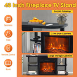 Decorative Modern 48" TV Stand with 18" Insert Electric Fireplace-Parc Decor