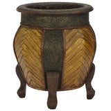 Decorative Rounded Wood Planters (Set of 2)-Parc Decor