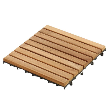 Denali Natural Teak Outdoor Interlocking Tiles-Parc Decor