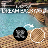 Denali Natural Teak Outdoor Interlocking Tiles-Parc Decor