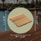 Denali Natural Teak Outdoor Interlocking Tiles-Parc Decor