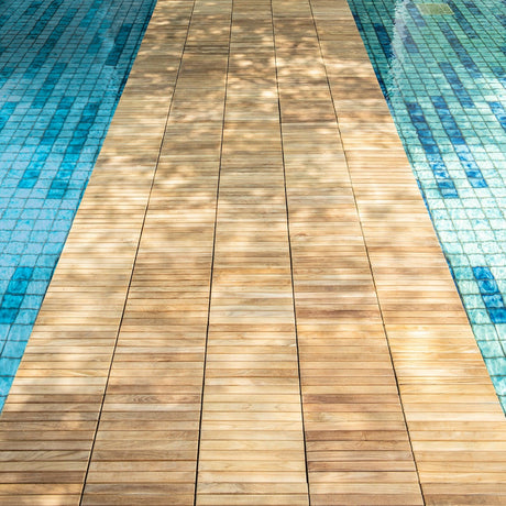 Denali Natural Teak Outdoor Interlocking Tiles-Parc Decor