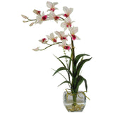 Dendrobium w/Glass Vase Silk Flower Arrangement-Parc Decor