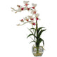 Dendrobium w/Glass Vase Silk Flower Arrangement-Parc Decor