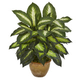Dieffenbachia Artificial Plant in Ceramic Planter-Parc Decor