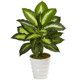 Dieffenbachia in Swirl Planter-Parc Decor