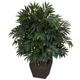 Double Bamboo Palm w/Decorative Planter Silk Plant-Parc Decor