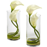 Double Calla Lily w/Cylinder (Set of 2)-Parc Decor