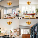 Elvira Farmhouse Gold Hexagonal Ceiling Light-Parc Decor